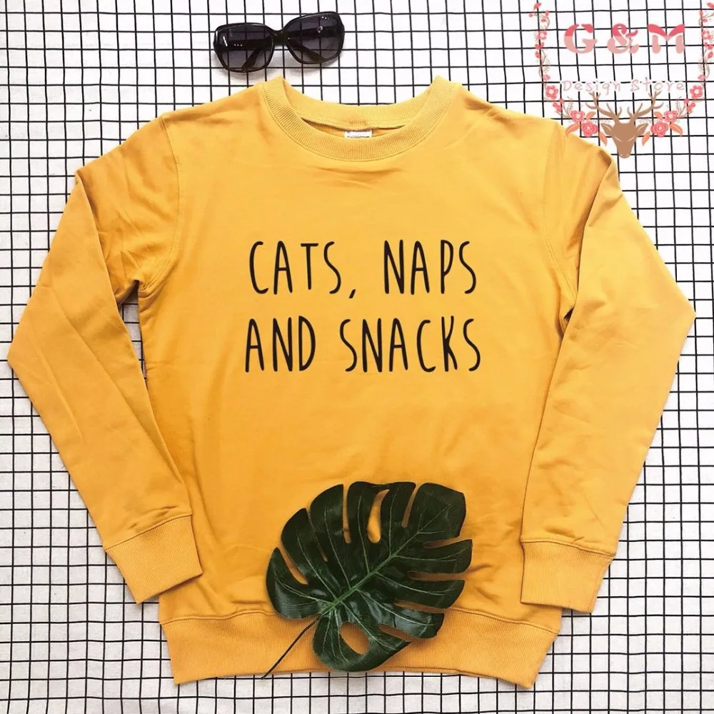 Cats Naps And Snacks Youth /& Womens Sweatshirt