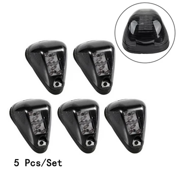 

5pcs/set 12V 6W Smoked Lamp Amber Led Black Smoked Lens Cab Roof Running Marker Lights For Ford Car 1999-2016 T10 Connector