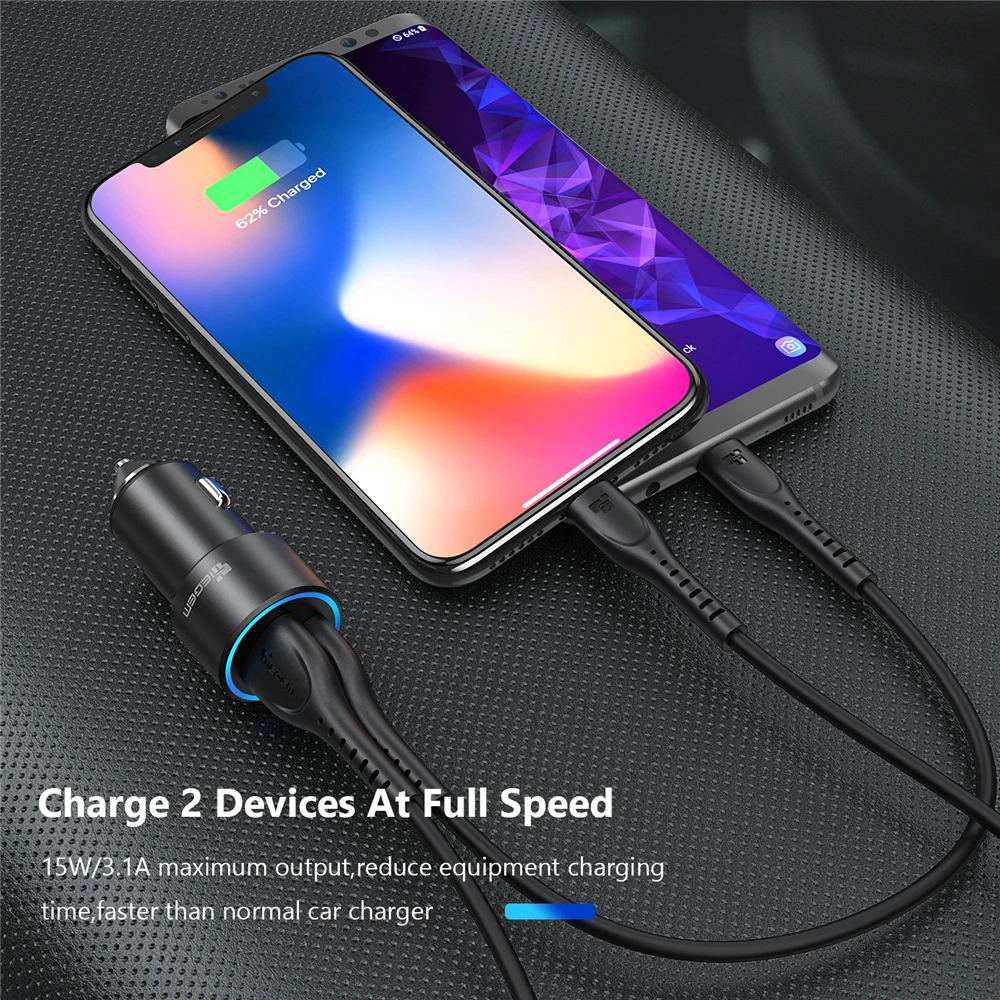 Tiegem المزدوج USB شاحن سيارة 3.1A سيارة معدنية-شاحن الهاتف المحمول سيارة شاحن يو اس بي السيارات تهمة 2 ميناء لسامسونج فون محول Tiegem المزدوج USB شاحن سيارة 3.1A سيارة معدنية-شاحن الهاتف المحمول سيارة شاحن يو اس بي السيارات تهمة 2 ميناء لسامسونج فون محول