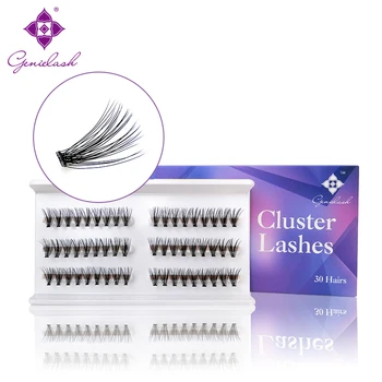 

Genielash cluster lashes mix thicknesses heat-bonded root individual cluster lashes makeup false eyelashes