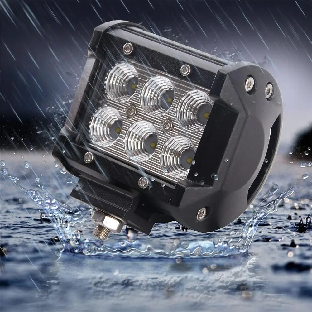 

18W LED Driving Light Spot Flood Work Light 12 Volt 4 Inch LED Work Light Bar 3x2 LED Bar Offroad Car LED Bulb
