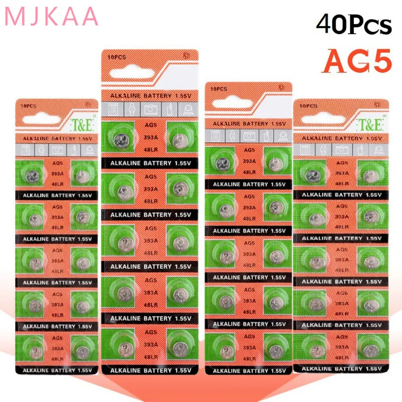 40 фотоэлементов оптовая продажа AG5 LR754 393 кнопочных батарей SR754 193 щелочная батарея