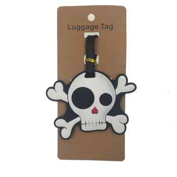 

Cartoon skull Luggage Tag Travel Accessories Women Silica Gel Suitcase ID Address Holder Baggage Boarding Tag Portable Label
