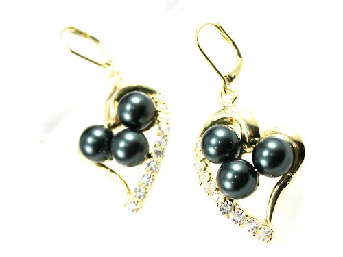 

Latest Round Shell Pearl With Heart-shape Stud Earring ER00057 8mm