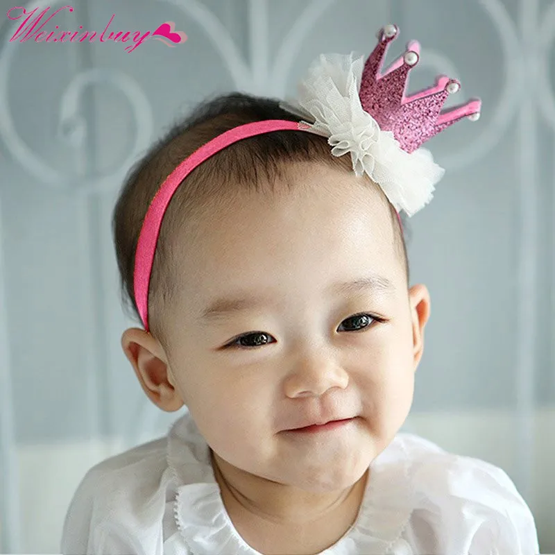 

Girl's Head Accessories Hairband Headband Baby Shiny Cute Princess Children Hair Band Kids Elastic Crown Headwear