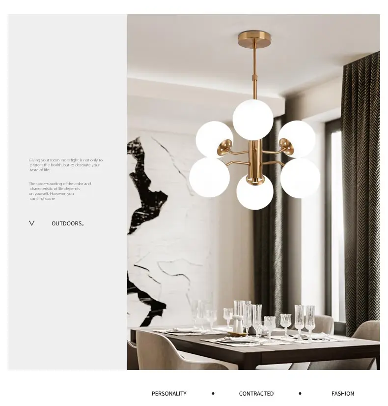 Светодиодная люстра, скандинавский декор, Домашний Светильник, современная кухонная лампа для гостиной, светильник из белого стекла, медный блеск G9, лампа