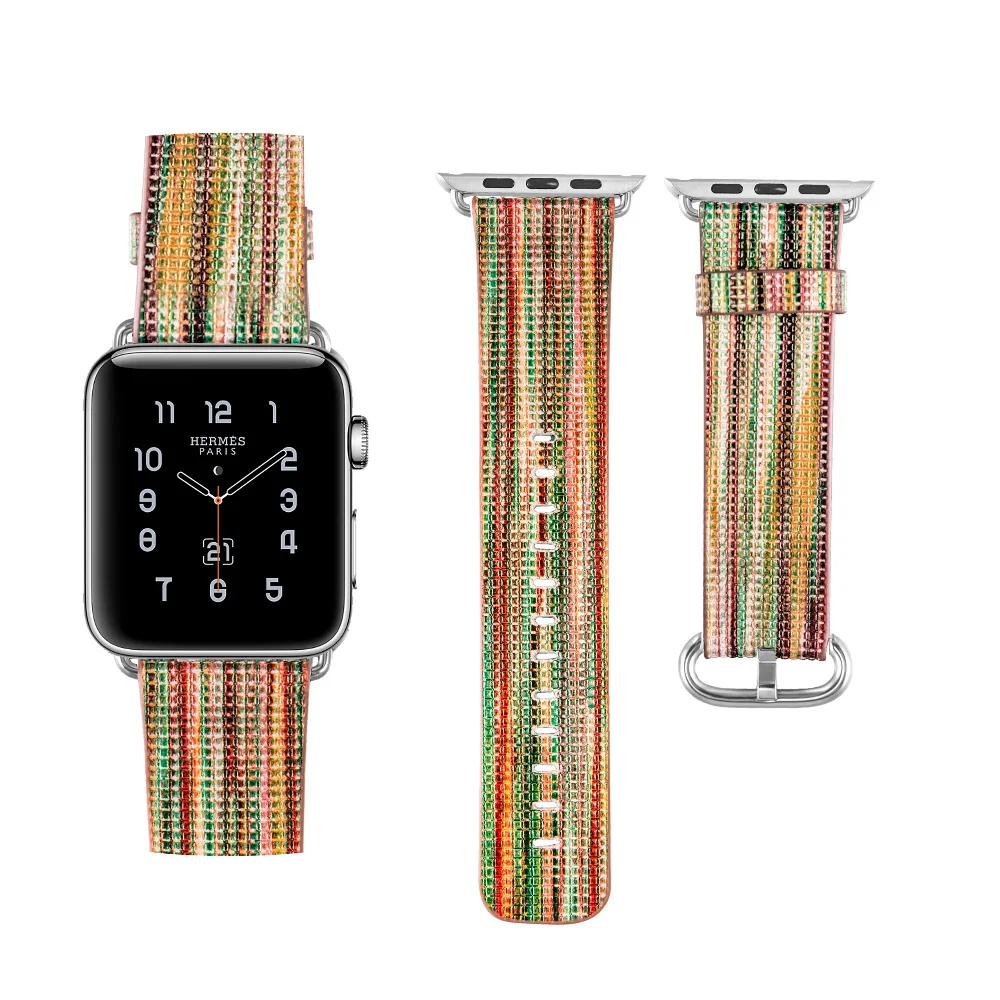 Кожаный ремешок для apple watch band apple watch 4 3 42 мм/44 мм с цветочным принтом correa iwatch band 40 мм/38 мм ремешок для браслета