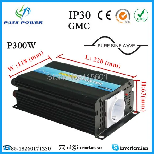 

Free Shipping ! One year warranty, pure sine wave 300w inverter 24v 230v