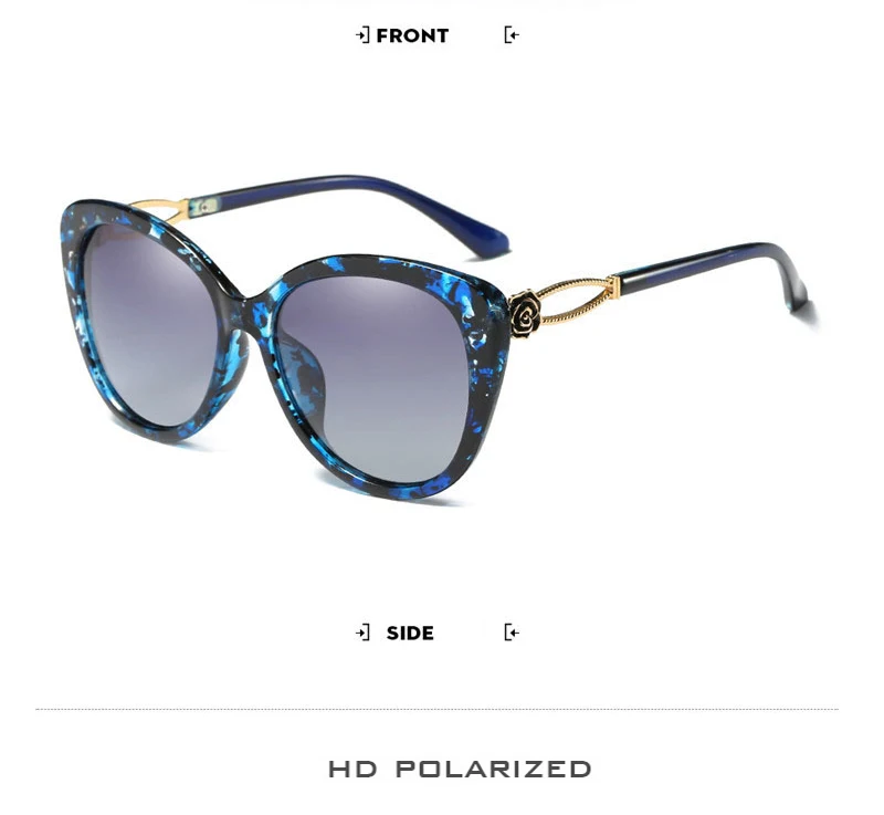 2019 женские Элитный бренд Модные поляризованных солнцезащитных очков дизайнер Винтаж солнцезащитные очки женский цветок большие