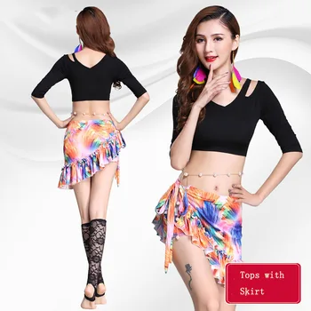 

Economic Belly Dance Suits For Ladies M-L Size 2 Pieces (Tops&Skirts) Rehearsal Sexy Women Ballroom Novel Dancing Costumes 11101