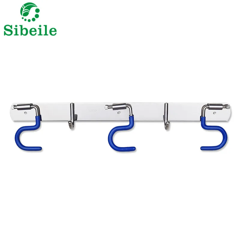 SBLE Kitchen Bathroom Organizer Rack Creative Stainless Steel Shelf Broom Shelf Mop rack Wall Mounted Mop Rack Broom Holder