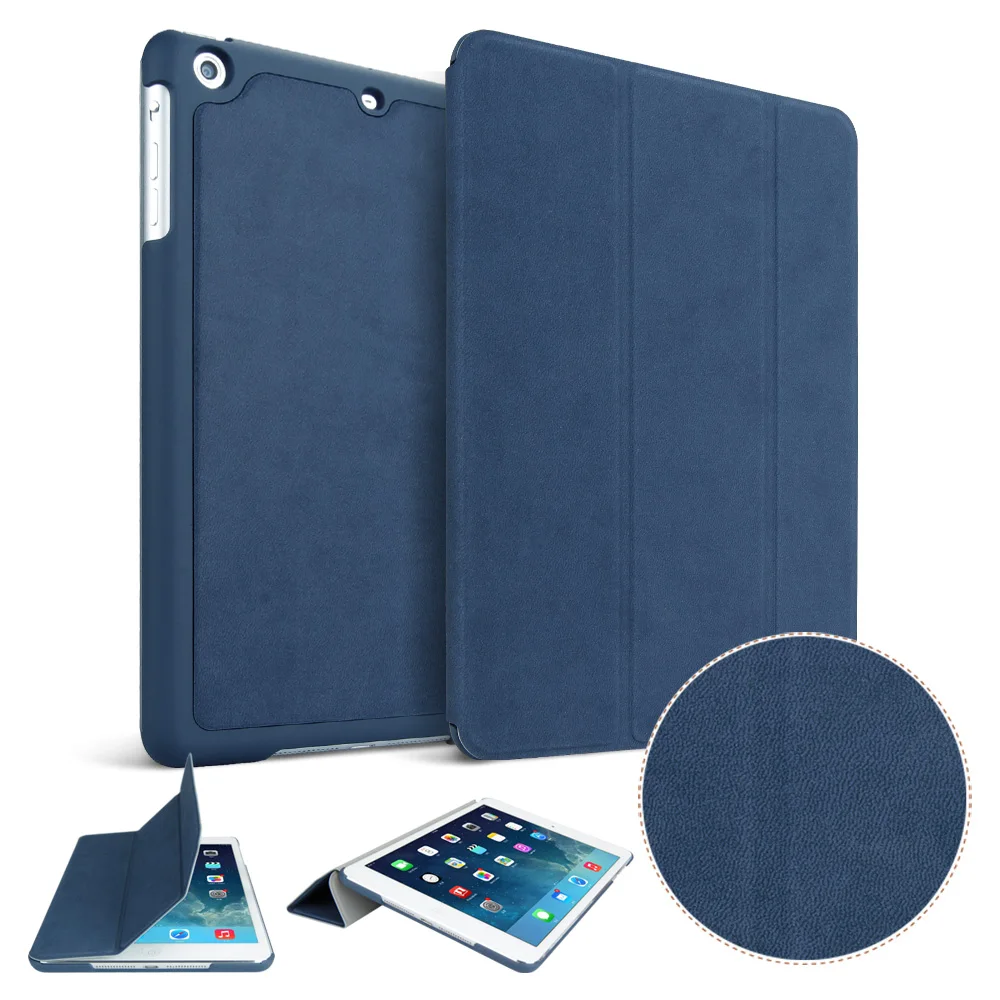 

Case for Apple iPad Air 1 2013 release cover A1474 A1475 A1476 , ZAIWJ PU high quality deer leather Smart sleep wake up PU shell