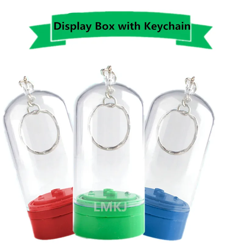 

Legoingly figures Display Box with Keychain DIY Model Customize Key Ring Accessories Building Blocks Sets Toys for children gift