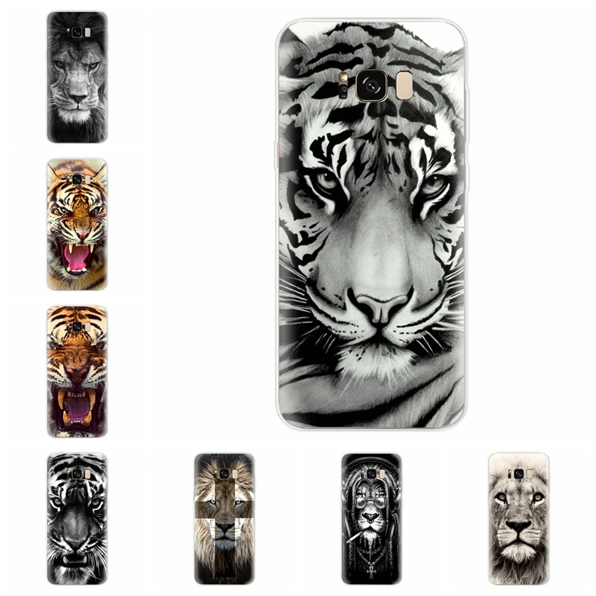 Silicone Case For Samsung Galaxy J1 J3 J4 J5 J6 J7 S9 plus A3 A5 A7 A8 A30 A50 2016 2017 2018 Cover Tiger Funda AB105 |