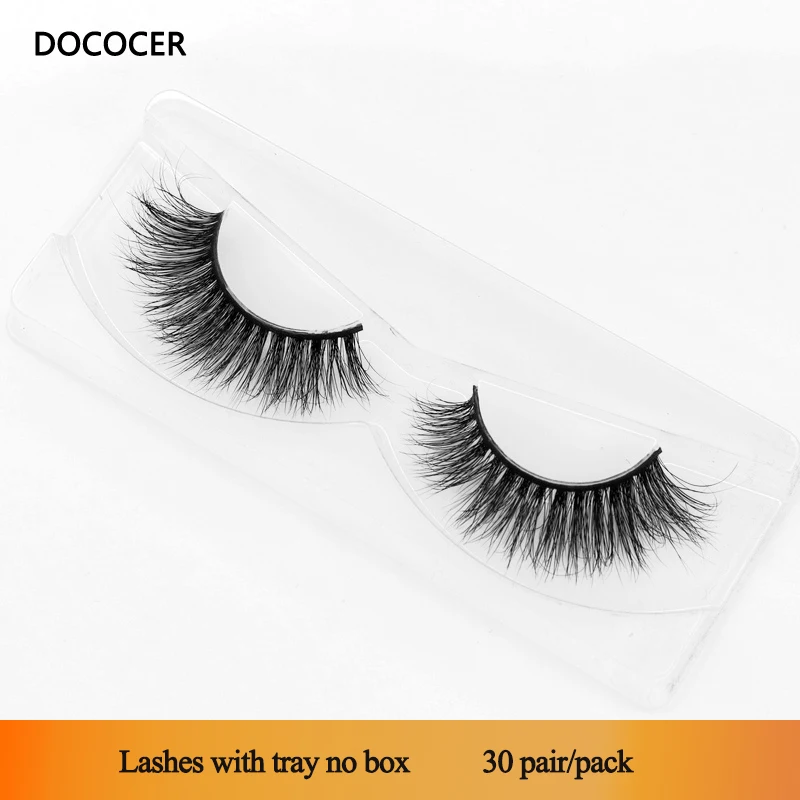 

DOCOCER 30 pairs/pack 3D Mink Lashes With Tray No Box Hand Made Full Strip Lashes Mink False Eyelashes Makeup eyelashes