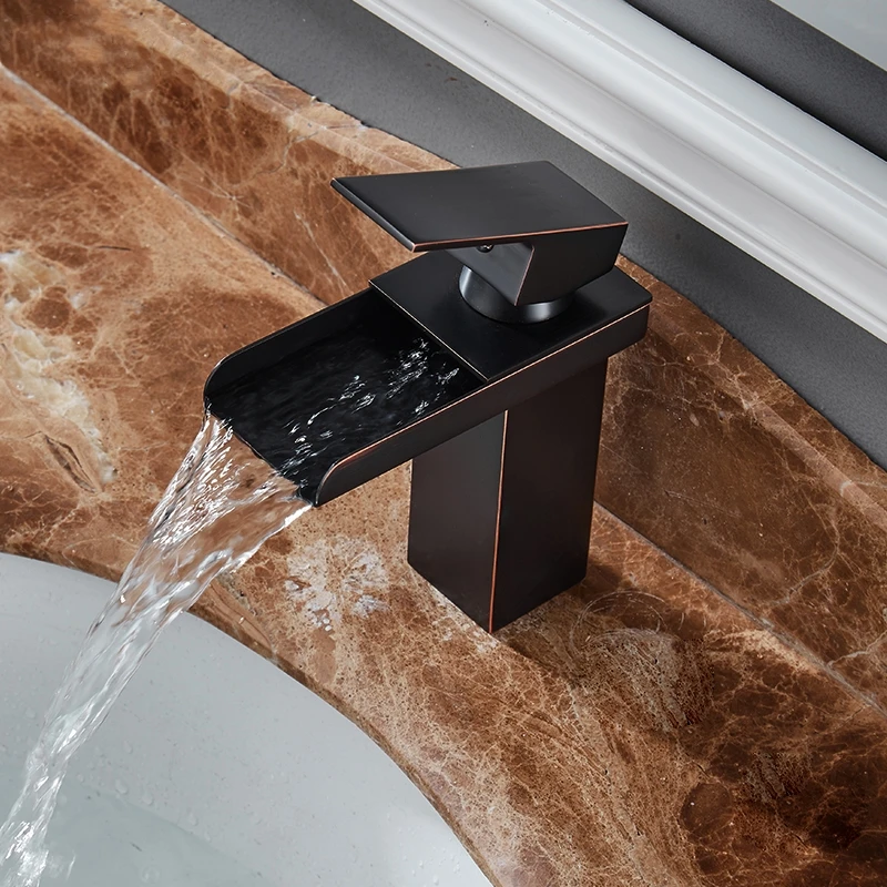  Classic Black Basin Faucets Bathroom Hot and Cold Water Basin Faucet Single Handle Mixer Tap Deck Mounted Sink Faucet Set 91051