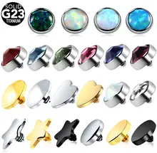 Piercing dérmico de titânio da âncora, cabeça microdermal, superfície de piercing cz, gema, mergulhador de pele, piercing corporal, 1 peça joias,