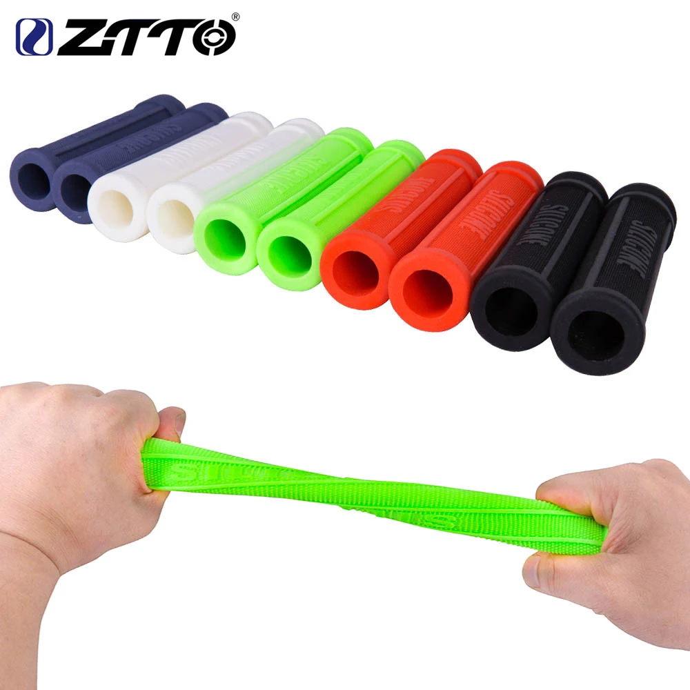 

ZTTO Bike Pure silicone Gel Durable Shock-Proof Anti-Slip Bicycle Grips with Bar Plug For Mountain Bike Road Bicycle Parts AG110