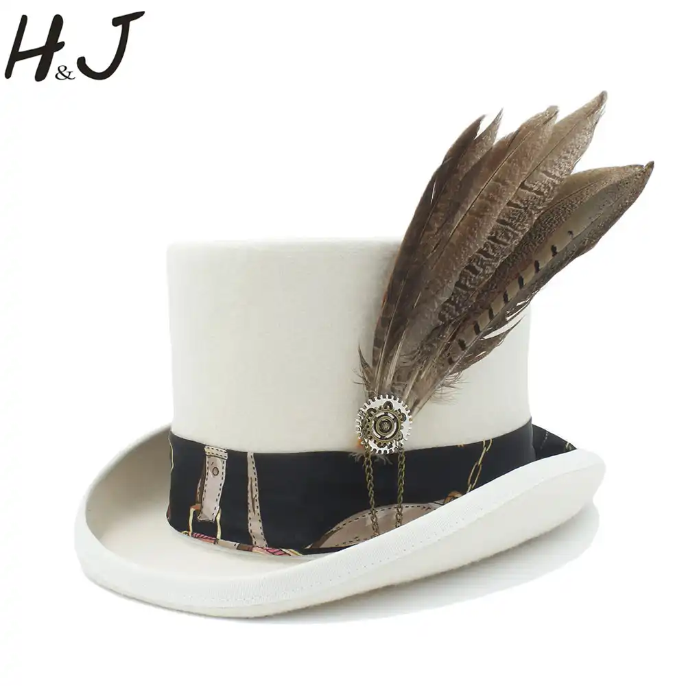 womens white top hat