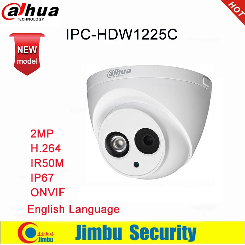 

Dahua IP Camera 2MP IPC-HDW1225C H.264 IP67 CCTV Camera IR 50M Surveillance Network Dome Camera ONVIF