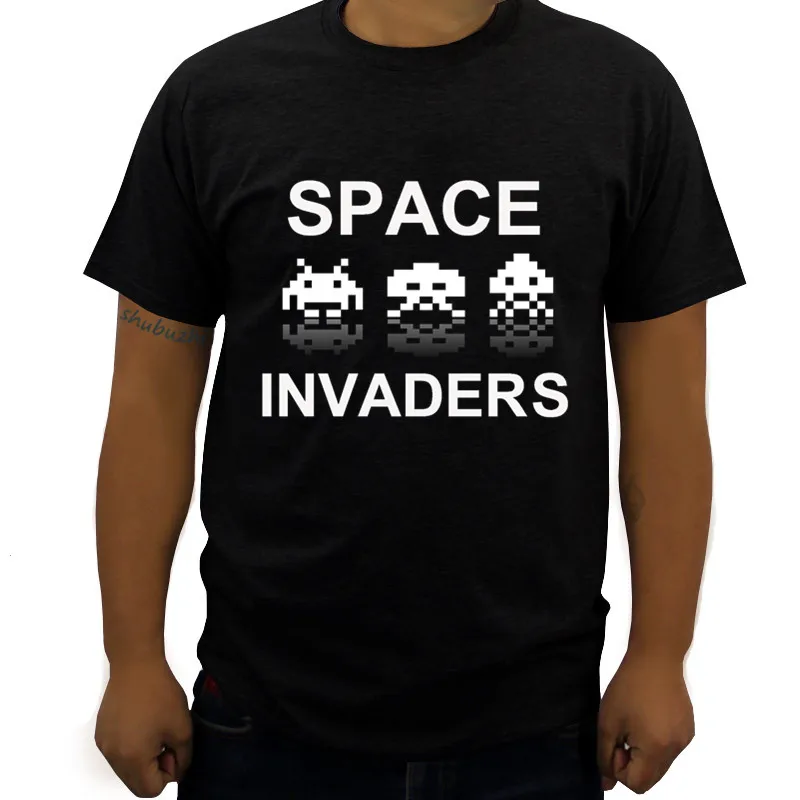 Space Invaders retro classic eighties arcade game T-Shirt drop shipping fashion brand short sleeve casual Space Invaders retro classic eighties arcade game T-Shirt drop shipping fashion brand short sleeve casual