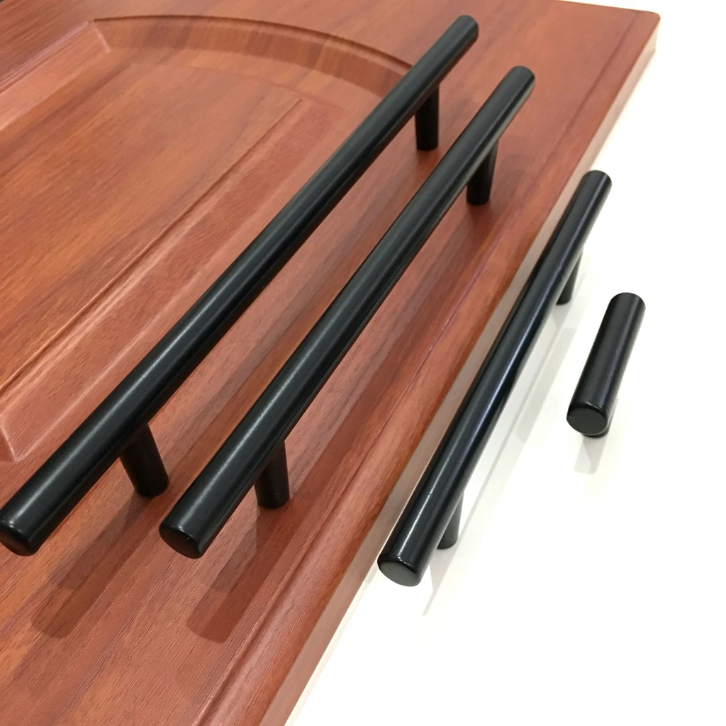 Space Aluminum Kitchen Cabinet Pulls  T Bar Door Handles Drawer Knobs , Single Hole/ф 96mm/ф 128mm/ф 160mm