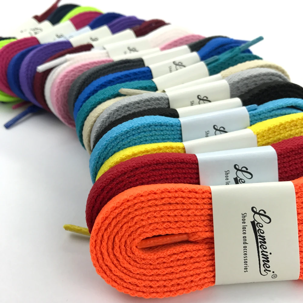 100cm to 160cm Solid Flat Shoelace Polyester Sports Casual Shoe Lace Cordones Zapatilla 24 Colors Shoes Classic Soft Shoelaces