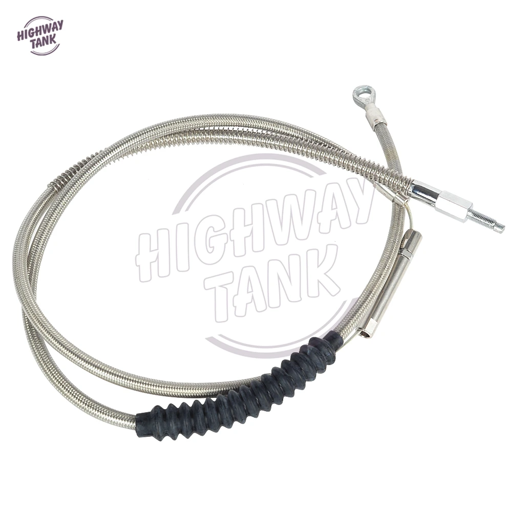 74 4/5" Chrome Stainless Braided Clutch Cables for Harley Davidson