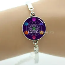 Метатрон кубический Браслет Чакра cosmic энергетических центров очаровательные женские ювелирные изделия Красивая Мандала art индусские браслеты T729