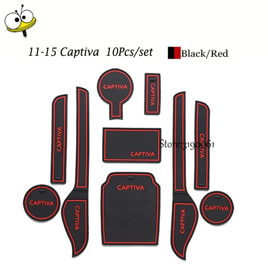 

Car Interior Accessories Rubber Auto Luminous Door Pad Anti-Slip Cup Holder Mat Cushion For Chevrolet Chevy 2011-2015 Captiva