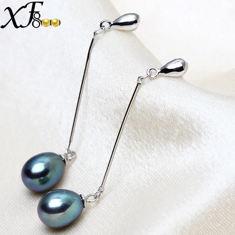 Black-XF800-Natural-freshwater-pearl-jewelry-sets-8-9m-drop-black-pearl-pendant-earrings-fro (2)