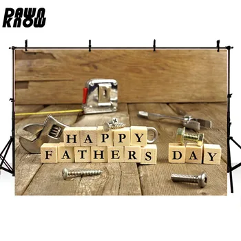 

DAWNKNOW Happy Fathers Day Photography Background For Party Tooling Wood Wall Photo Backdrops For Children Photo Studio G400