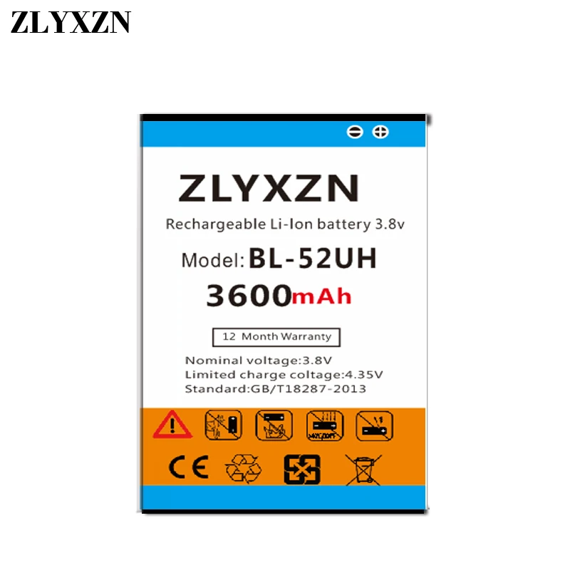 

3600mAh BL-52UH Battery for LG Spirit H422 L70 L65 D285 D320 D325 D329 VS876 D280 D320N D280N DUAL SIM H443 Escape 2