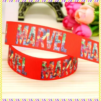 

7/8'' Free shipping marvel printed grosgrain ribbon hairbow headwear party decoration diy wholesale OEM 22mm P4269