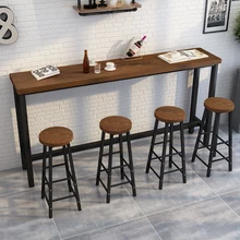 Американский твердый деревянный барный стол из кованого железа чайный магазин стол и стул комбинированный домашний высокий барный стол настенный длинный полосный бар