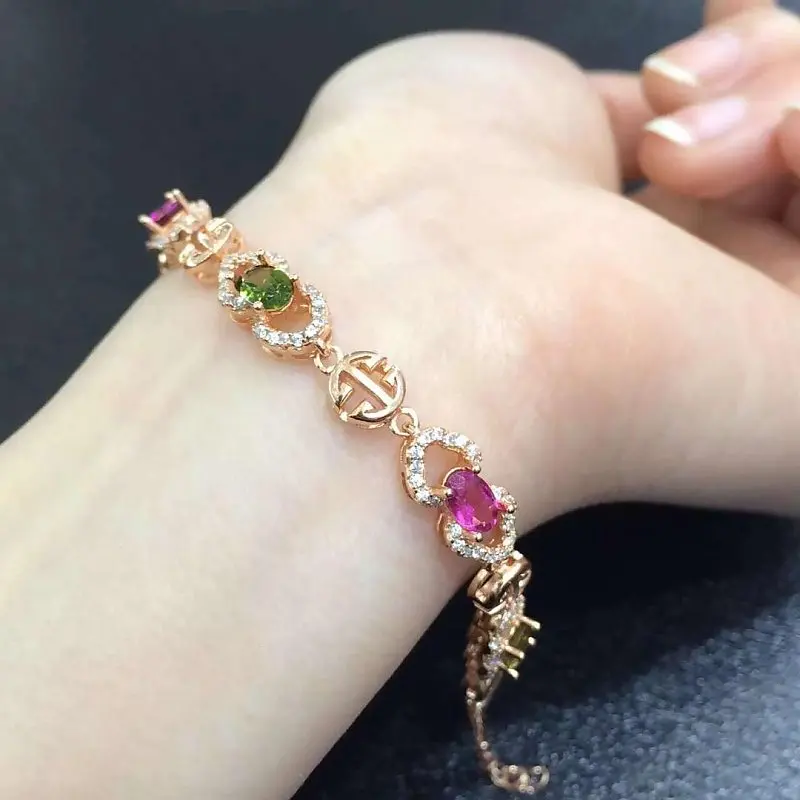 

Real Qi Xuan_Tourmaline Stone Stones Luxury Bracelets_Rose Gold Color Fashion Tourmaline Bracelets_Manufacturer Directly Sales