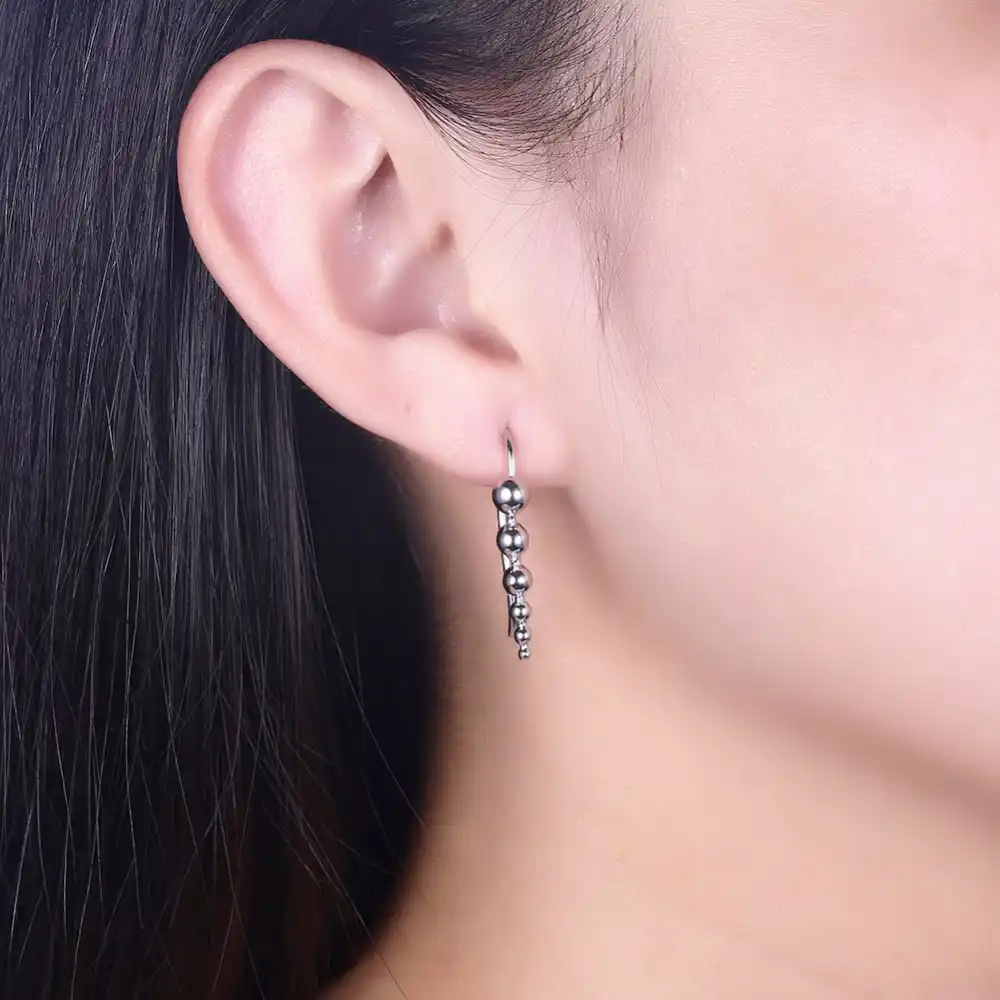 Ear Crawler Earrings Real 925 Sterling Silver Ball Climber Earring Cuff Stud For Women S Hypoallergenic Jewelry Ear Crawler Earrings Real 925 Sterling Silver Ball Climber Earring Cuff Stud For Women S Hypoallergenic Jewelry