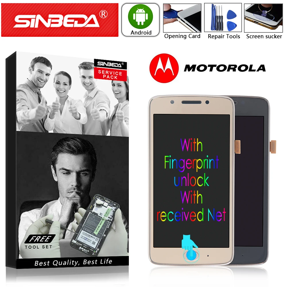 

Fingerprint 5.0" For Motorola MOTO G5 XT1672 XT1670 XT1671 XT1675 XT1676 LCD Display Touch Screen with Frame For Moto G5 Display