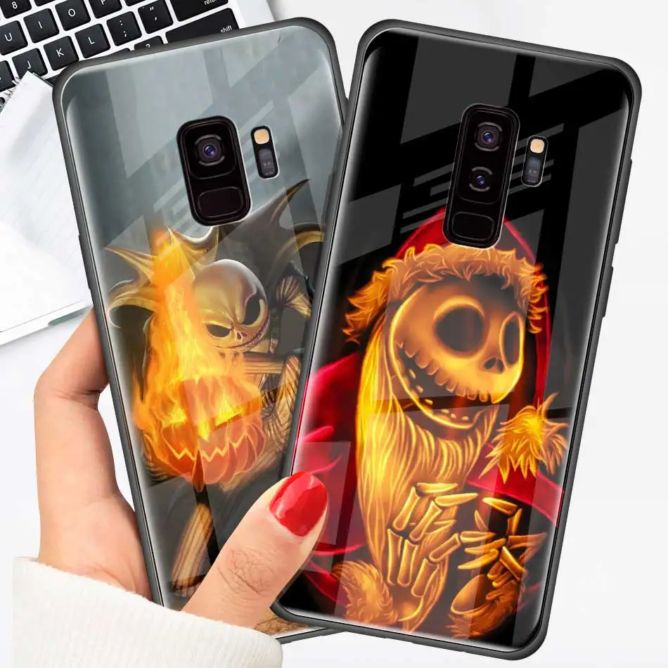 Чехол из закаленного стекла Jack Skellington Before Christmas для samsung Galaxy S10 S10e S9 S8 S10 Plus Note 9 A50 A30