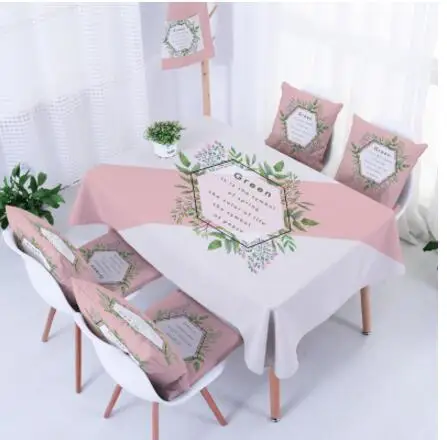 

Nordic pink geometric rectangular tablecloth desk table cloth table cover desk cloth