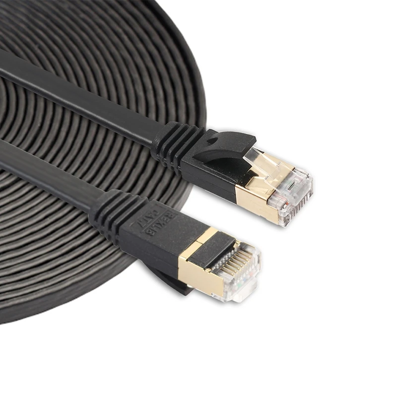 

CAT7 10 Gigabit Ethernet Ultra Flat Patch Cable for Modem Router LAN Network - Built with Shielded RJ45 Connectors 5m\8m\10m\15m
