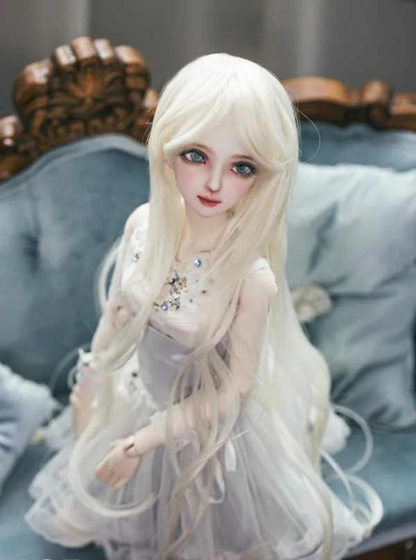 Длинные кудрявые парики BJD для куклы 1/3 DD SD молочно-белого цвета