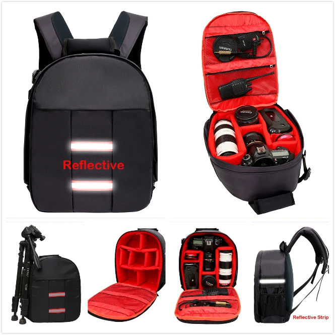 Top Quality Reflective font b Photo b font font b Camera b font Backpack Lens Tripod