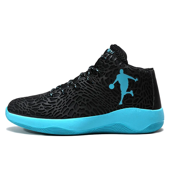 Баскетбольные кроссовки Jordan, дышащие, противоскользящие, баскетбольные кроссовки, мужские, на шнуровке, спортивные, для спортзала, ботильоны, обувь Basket Homme - Цвет: Black moonlight