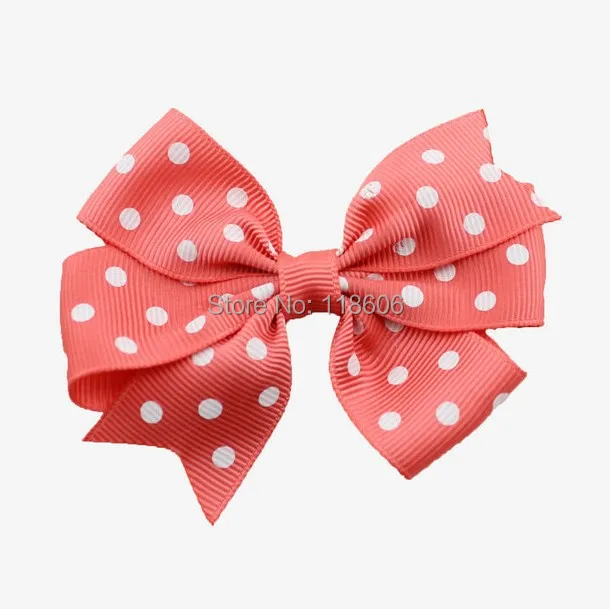 watermelon Polka dot pinwheel hair bow.jpg
