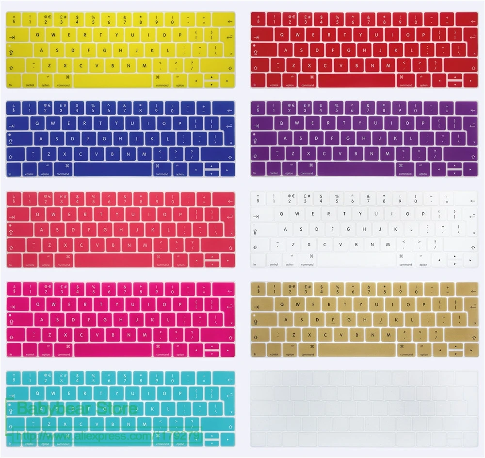 

Silicone EURO EU English layout Keyboard Cover Protector skin for 2016 New MacBook Pro 13 15 Retina with Touch Bar 2016 2017