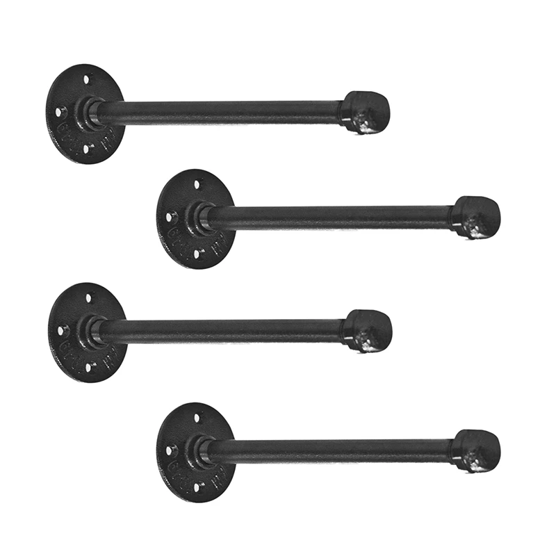 

Industrial Pipe Shelf Brackets - With Heavy Duty Screws, Shelf Brackets 10 Inch, Pipe Brackets For Shelving For Your Farmhouse