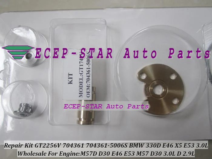GT2256V 704361 704361-5006S Turbo Repair Kit rebuild Turbocharger For BMW 330D E46 X5 E53 3.0L 1999-2004 M57 D30 M57D 3.0D 2.9L (2)