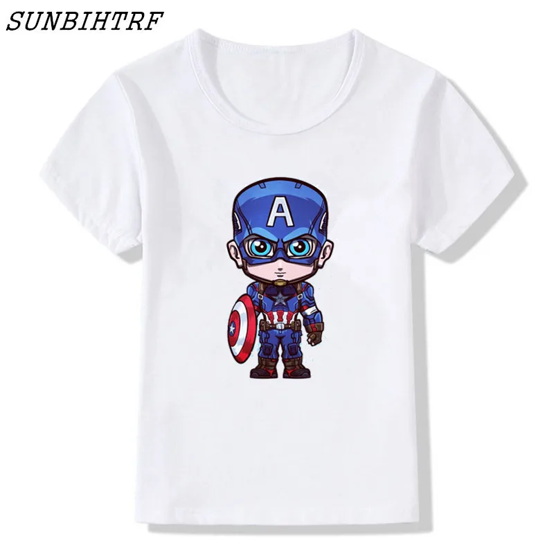 

2018 Summer Boys T shirt Clothes Captain America Kids Super Hero T-shirts For 3~15 Y Boy Cartoon Tops Tees Children Clothing