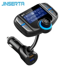 JINSERTA BT70 автомобильный Bluetooth fm-передатчик модулятор передатчик двойной USB зарядное устройство QC3.0 Громкая связь аудио MP3 музыкальный плеер для автомобиля